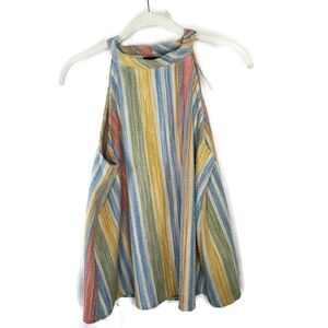 Anthropologie W5 Multicolor Striped Sleeveless Halter Top Size Large NWT